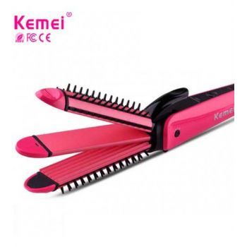 Kemei 3 In 1 Electric Hair Curler And Straightener KM 6877